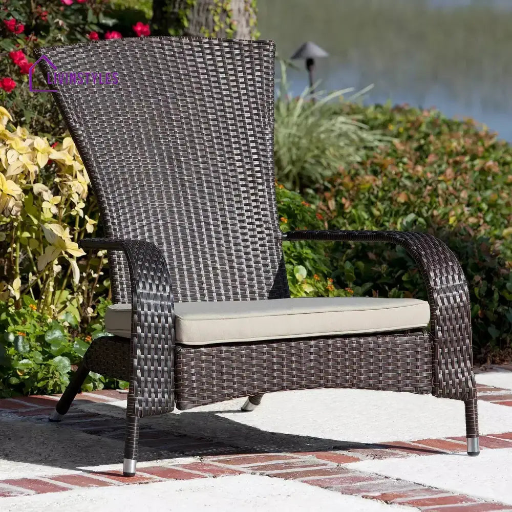 Radhika 1-Piece Outdoor Wicker Single Seater Adirondack Style Armchair - Sofa Set