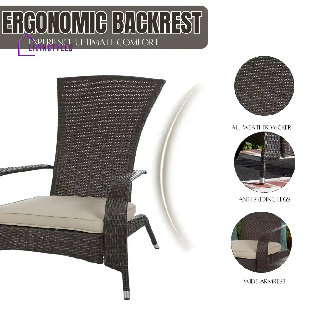 Radhika 1-Piece Outdoor Wicker Single Seater Adirondack Style Armchair - Sofa Set