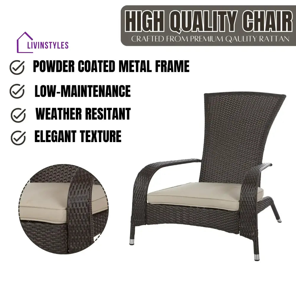 Radhika 1-Piece Outdoor Wicker Single Seater Adirondack Style Armchair - Sofa Set