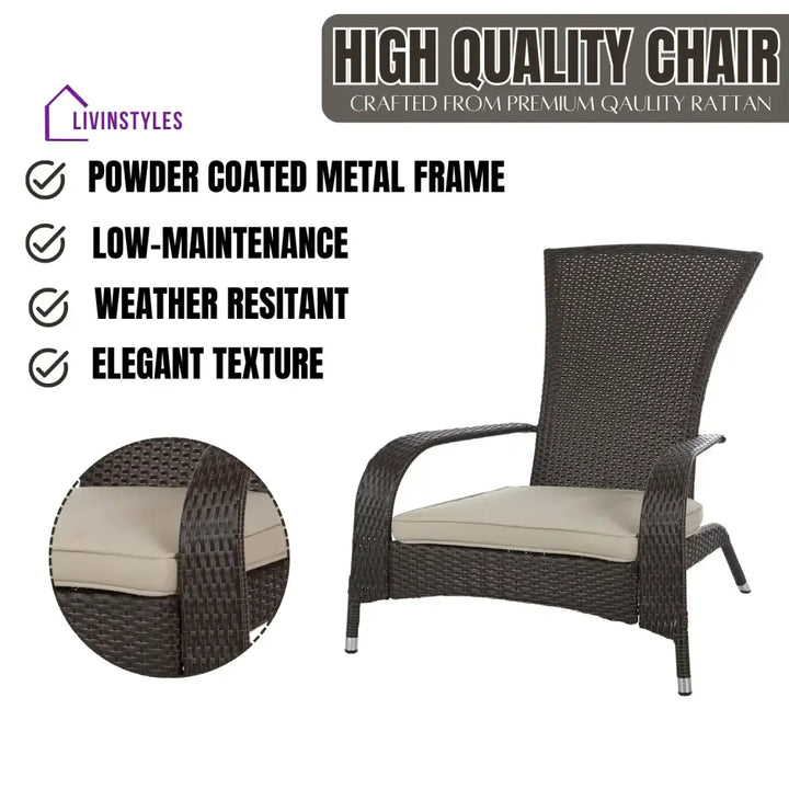 Radhika 1-Piece Outdoor Wicker Single Seater Adirondack Style Armchair - Sofa Set