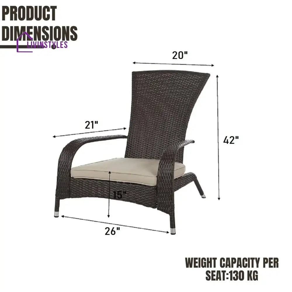 Radhika 1-Piece Outdoor Wicker Single Seater Adirondack Style Armchair - Sofa Set