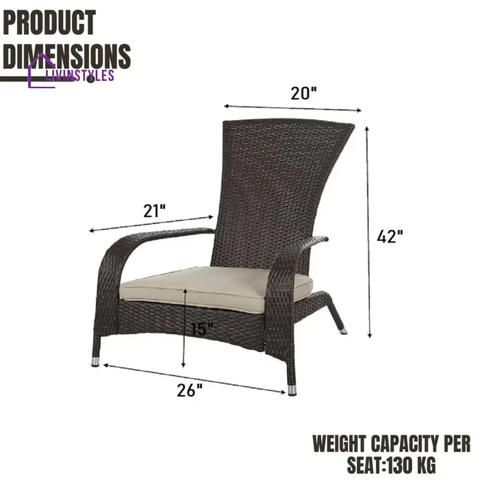 Radhika 1-Piece Outdoor Wicker Single Seater Adirondack Style Armchair - Sofa Set