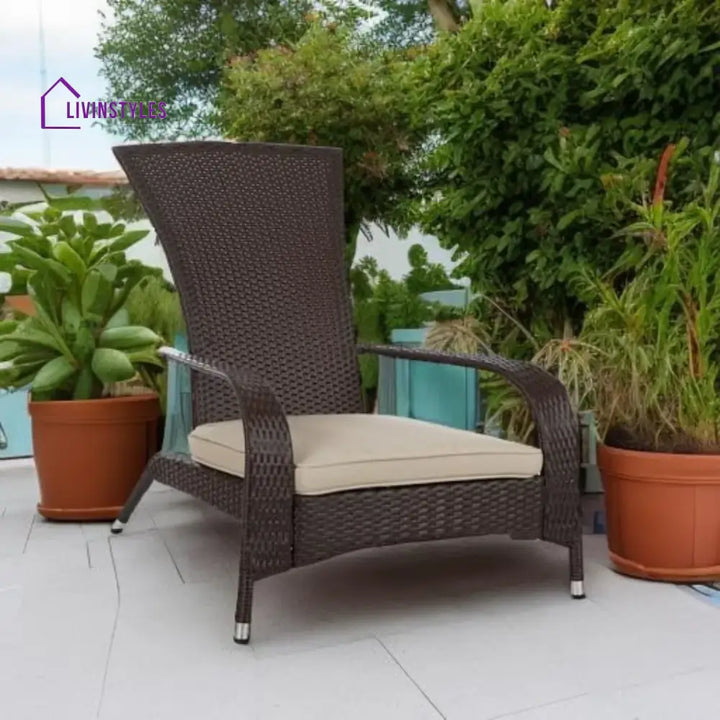 Radhika 1-Piece Outdoor Wicker Single Seater Adirondack Style Armchair - Sofa Set