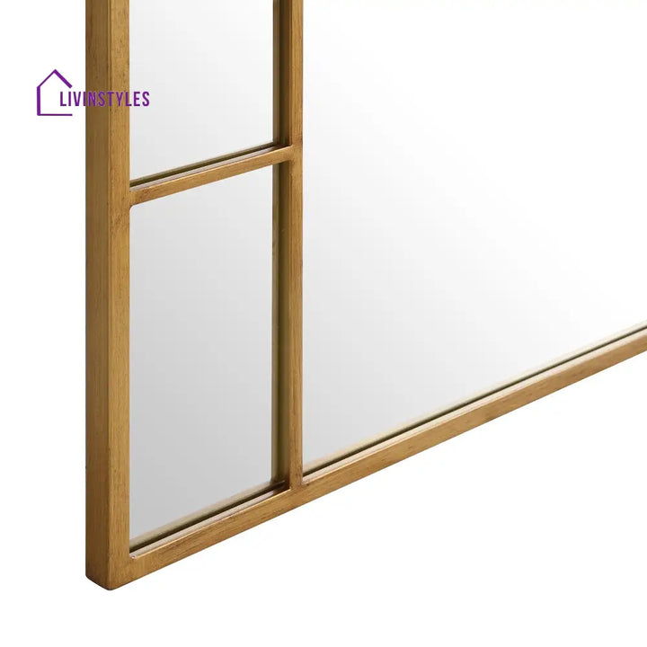 Beaumont Arched Full Length Metal Frame Mirror 178 x 76 cm Antique Gold Effect Mirrors