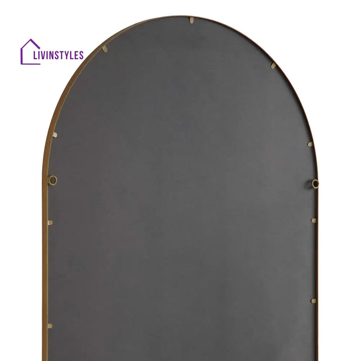 Beaumont Arched Full Length Metal Frame Mirror 178 x 76 cm Antique Gold Effect Mirrors