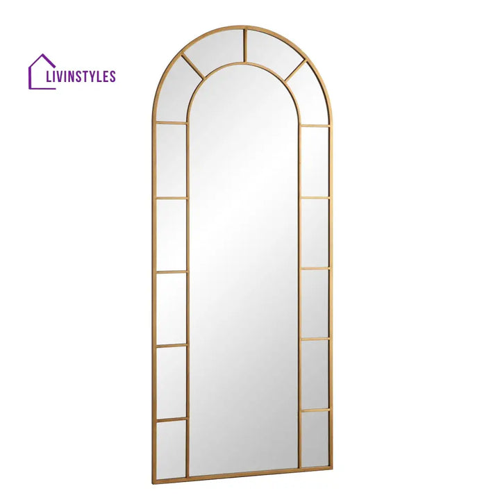 Beaumont Arched Full Length Metal Frame Mirror 178 x 76 cm Antique Gold Effect Mirrors