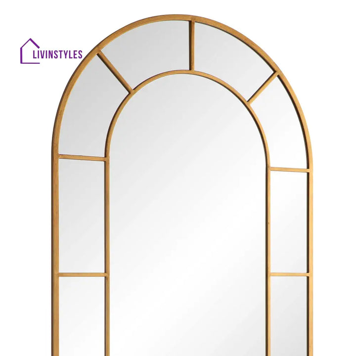 Beaumont Arched Full Length Metal Frame Mirror 178 x 76 cm Antique Gold Effect Mirrors