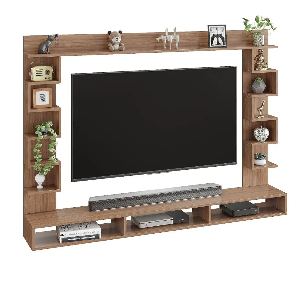 Radhika Modern TV Stand & Showcase for 55 Inch TVs - Exotic Teak Tv Entertainment Unit