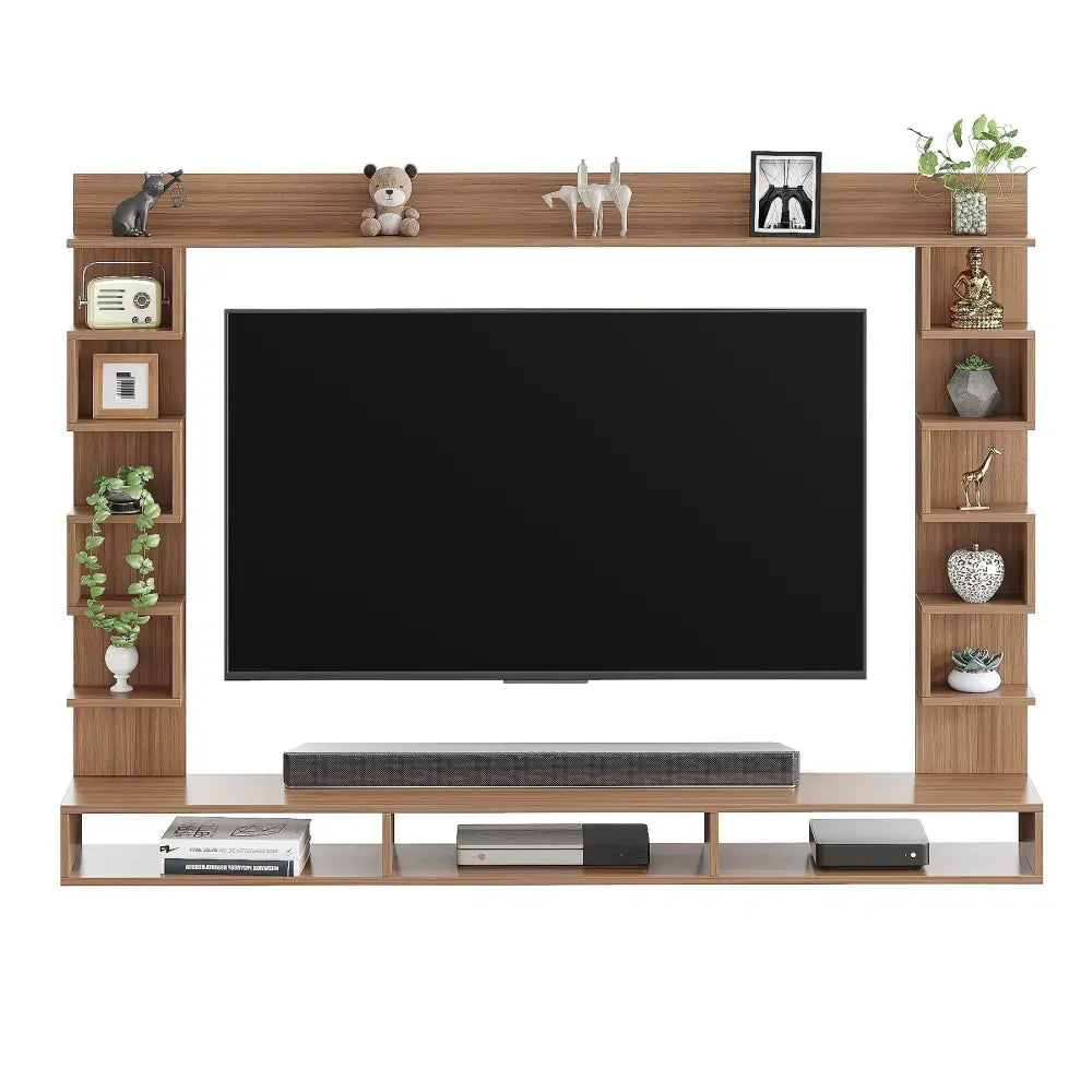 Radhika Modern TV Stand & Showcase for 55 Inch TVs - Exotic Teak Tv Entertainment Unit