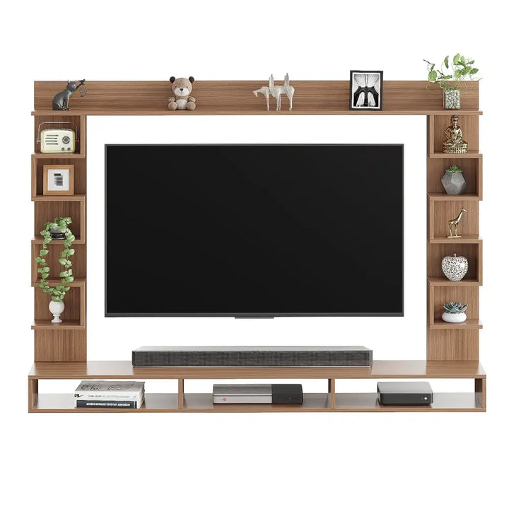 Radhika Modern TV Stand & Showcase for 55 Inch TVs - Exotic Teak Tv Entertainment Unit