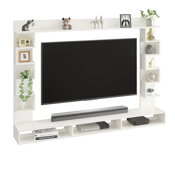 Radhika Modern TV Stand & Showcase for 55 Inch TVs - White Tv Entertainment Unit