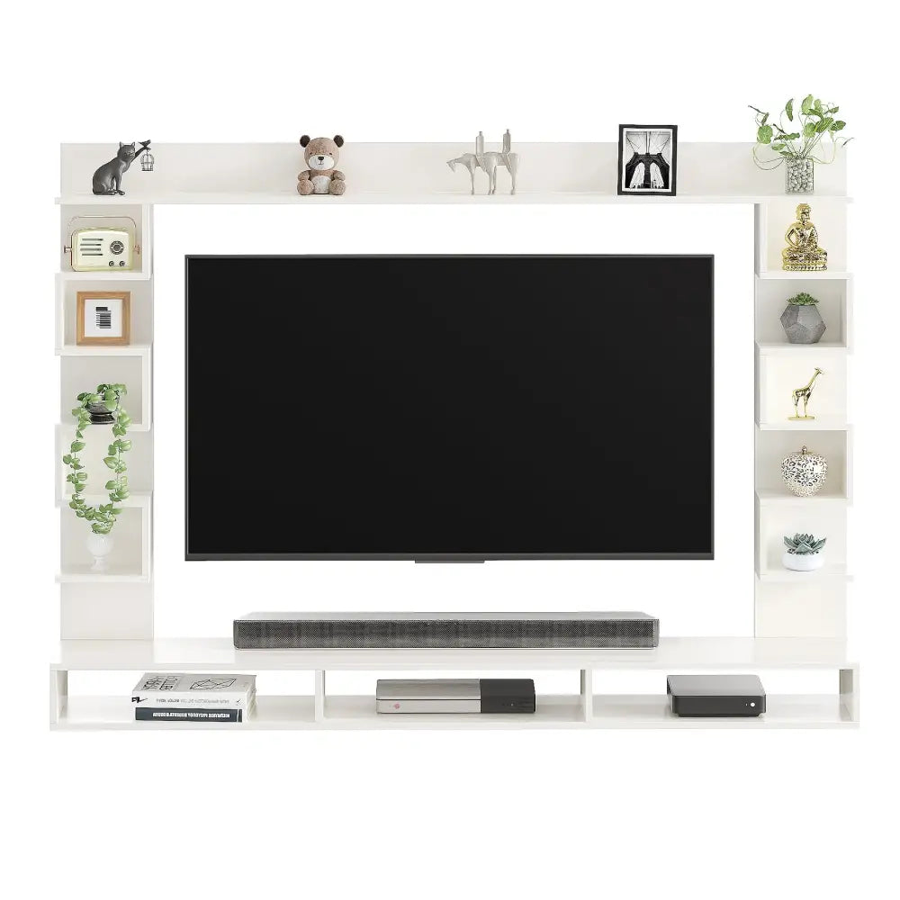 Radhika Modern TV Stand & Showcase for 55 Inch TVs - White Tv Entertainment Unit