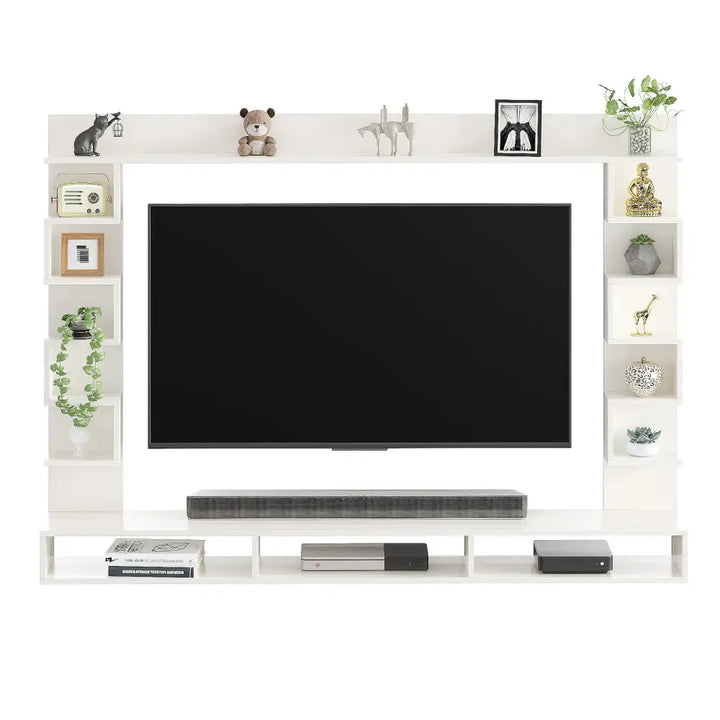 Radhika Modern TV Stand & Showcase for 55 Inch TVs - White Tv Entertainment Unit