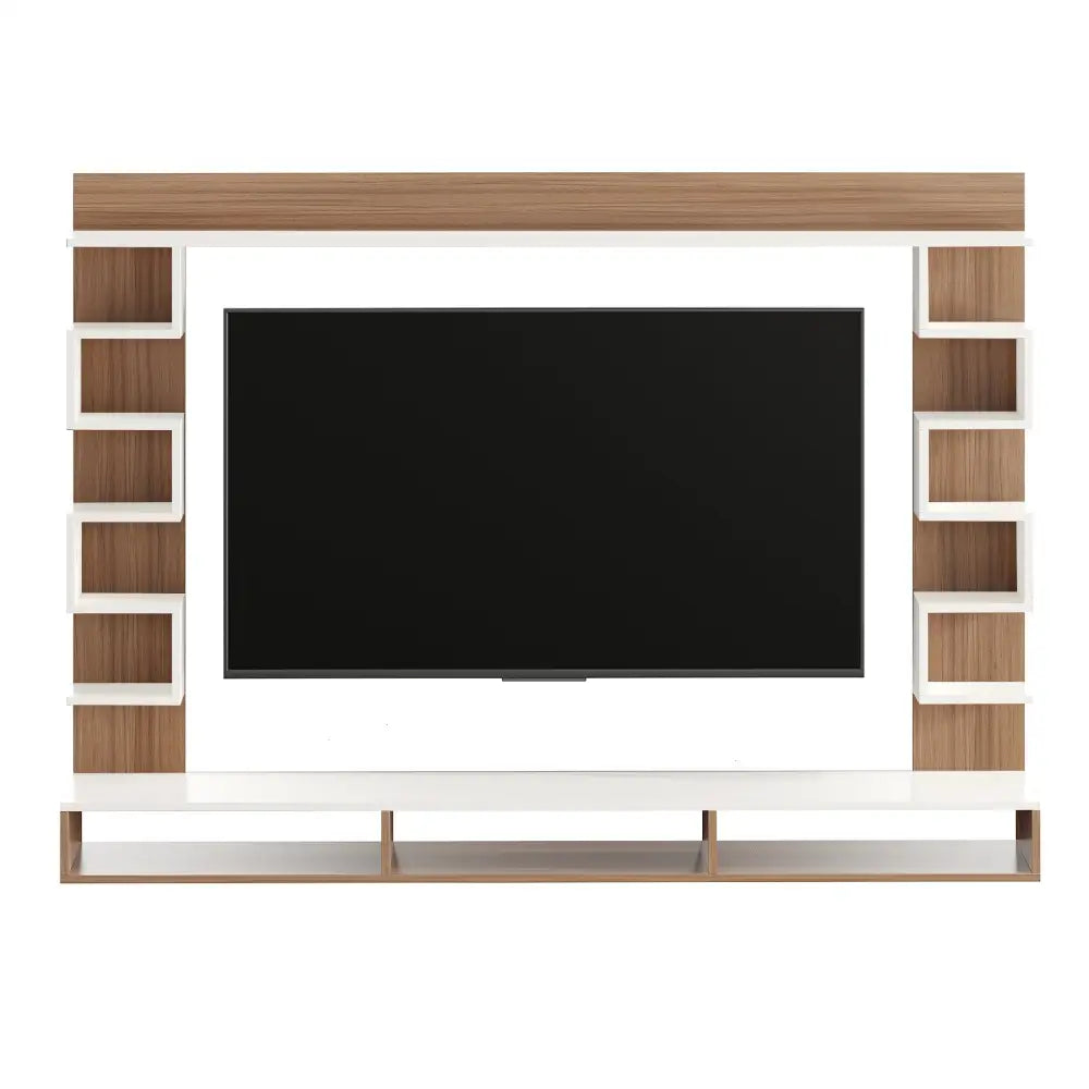 Radhika Modern TV Stand & Showcase for 55 Inch TVs - White Exotic Teak Tv Entertainment Unit
