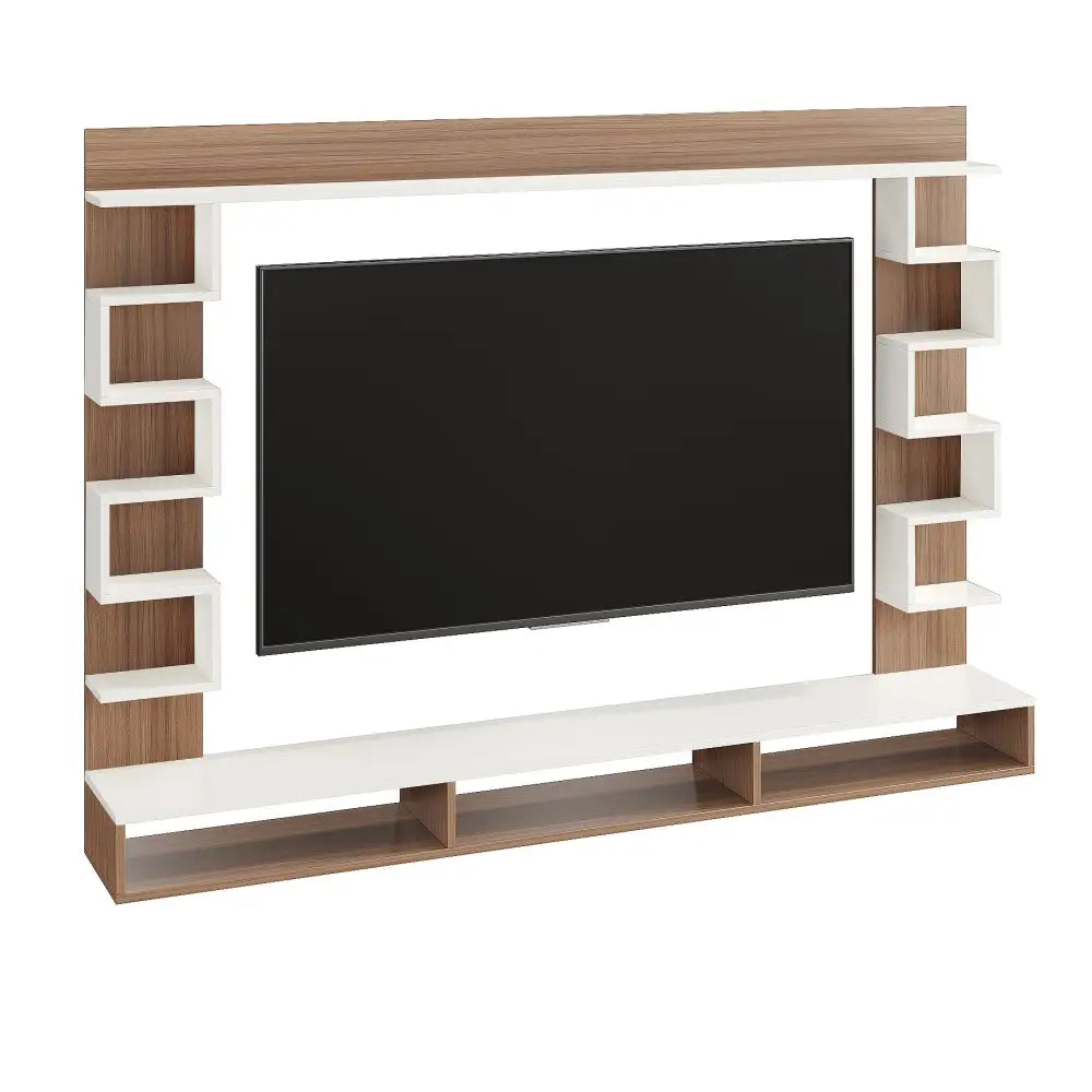 Radhika Modern TV Stand & Showcase for 55 Inch TVs - White Exotic Teak Tv Entertainment Unit