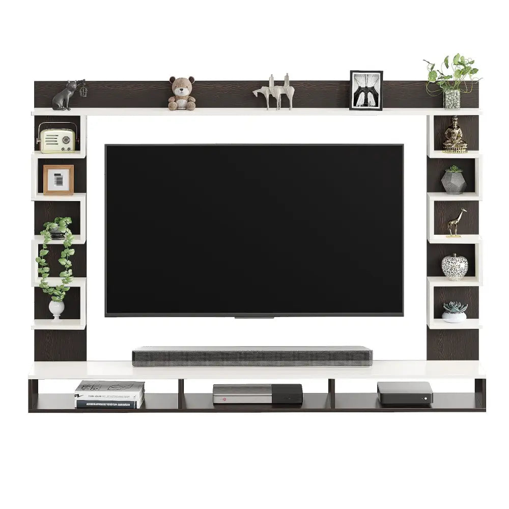 Radhika Modern TV Stand & Showcase for 55 Inch TVs - White Wenge Tv Entertainment Unit