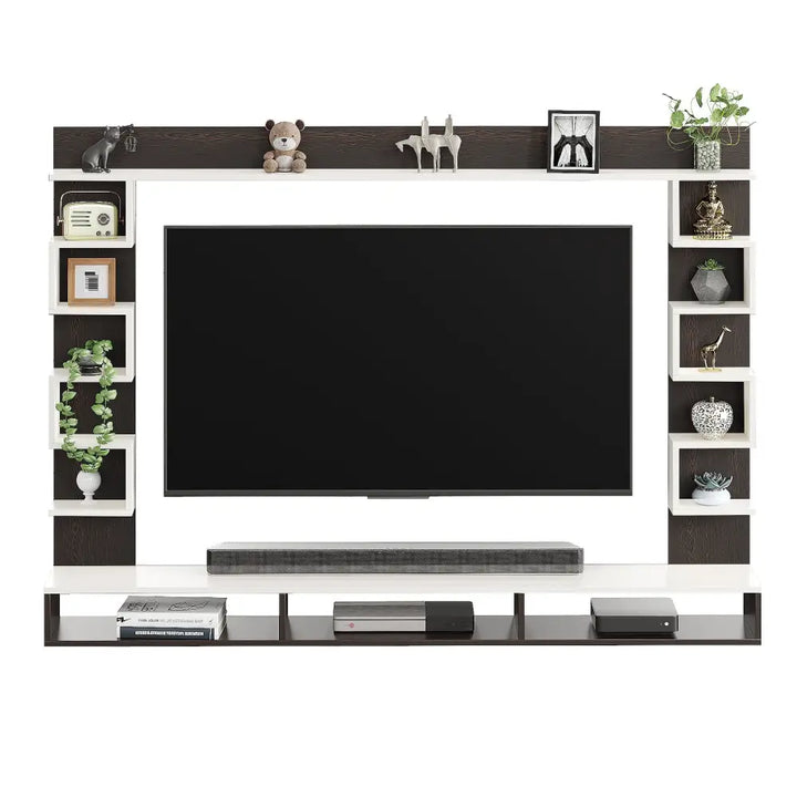 Radhika Modern TV Stand & Showcase for 55 Inch TVs - White Wenge Tv Entertainment Unit