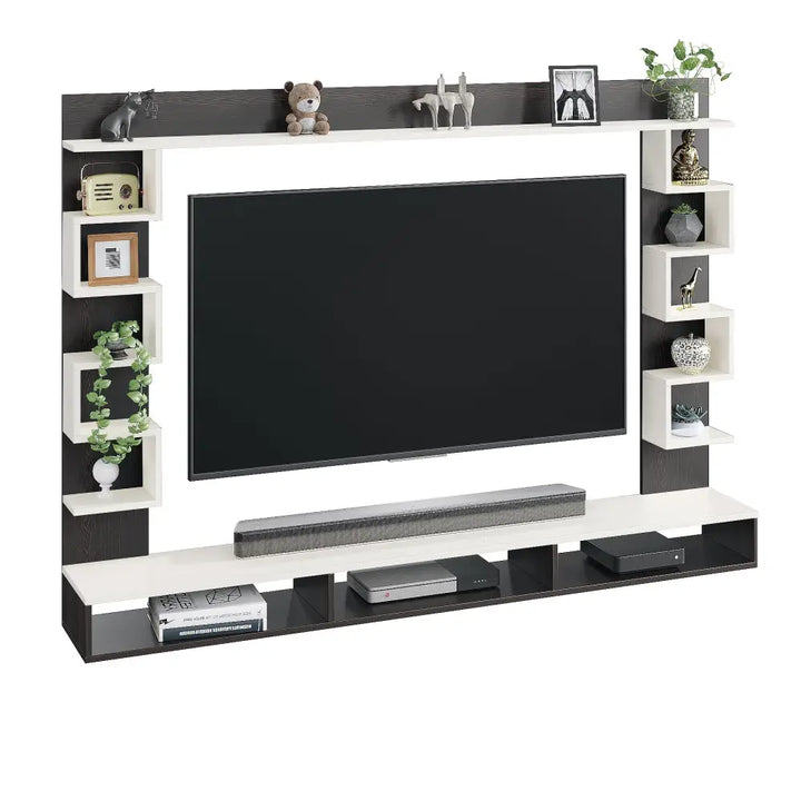 Radhika Modern TV Stand & Showcase for 55 Inch TVs - White Wenge Tv Entertainment Unit