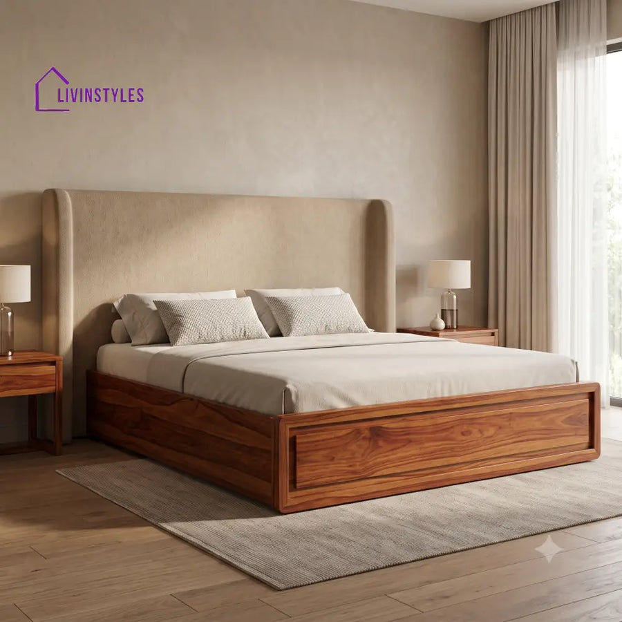 Radhika Wooden Bed | Solid Wood Double Bed | Wooden King size bed & Wooden Queen size bed
