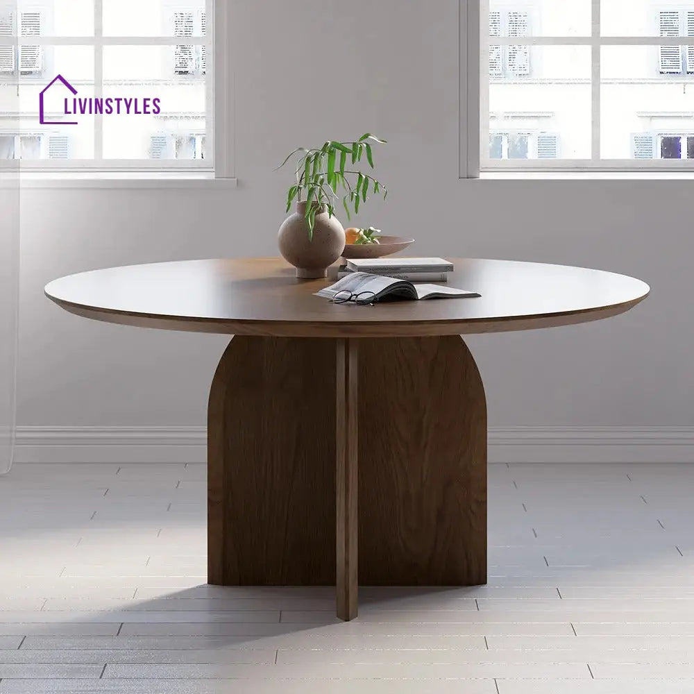 Radomir Wooden 6 Seater Round Dining Table Set