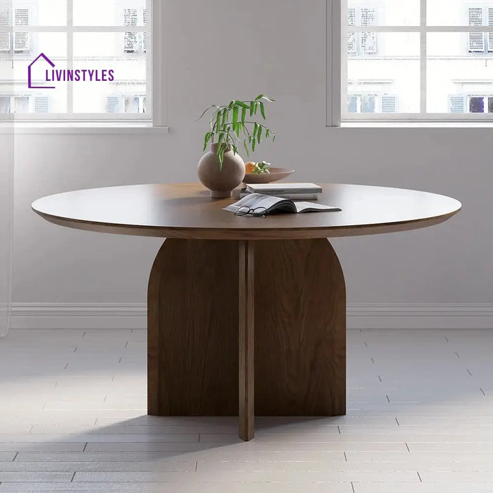 Radomir Wooden 6 Seater Round Dining Table Set