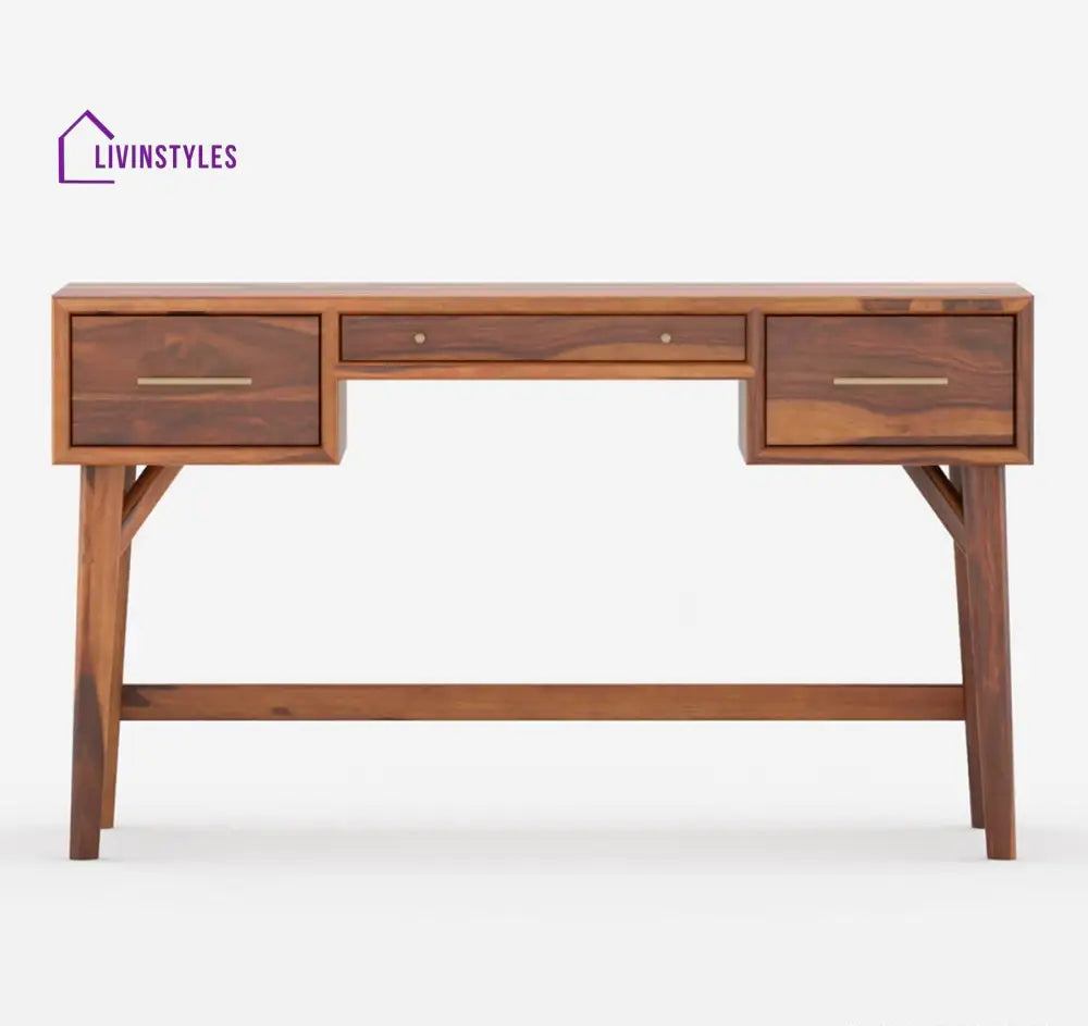 Achava Solid Sheesham Wood Study Table With Drawers
