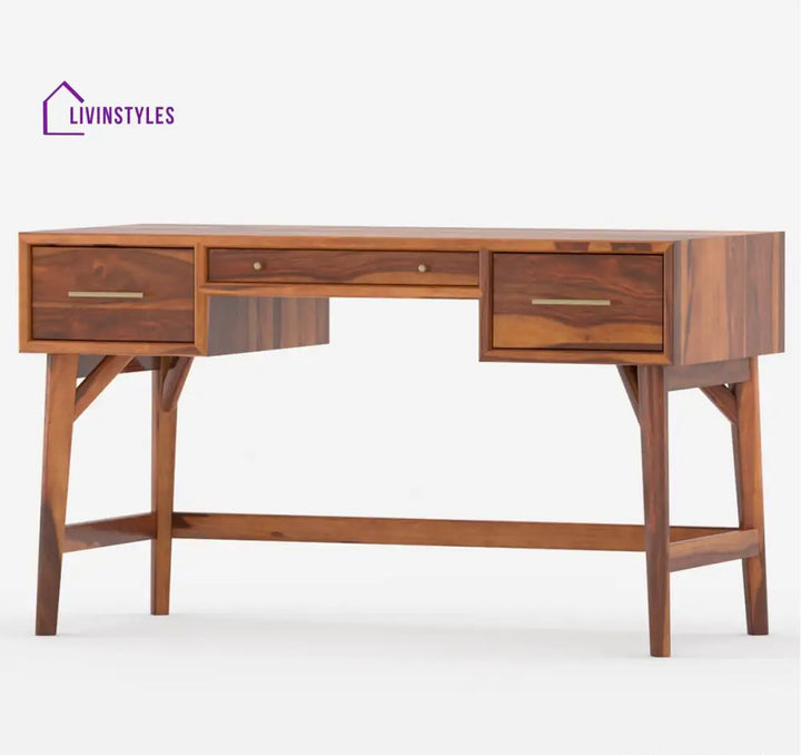 Achava Solid Sheesham Wood Study Table With Drawers