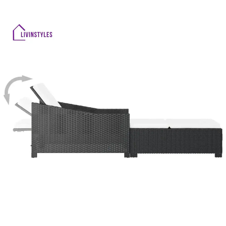 Rafin Outdoor Swimming Poolside Lounger (Black) - Loungers