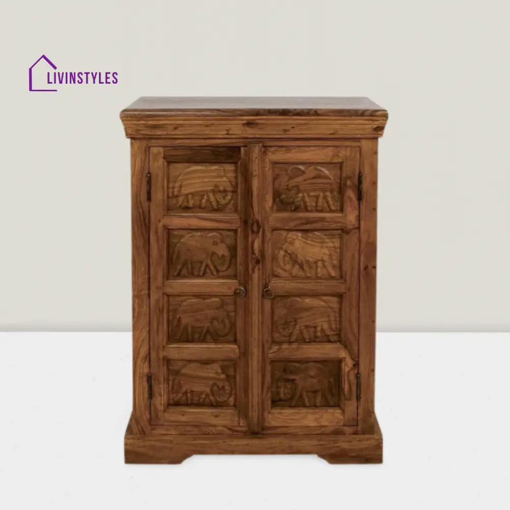 Raghav Gajraj Cabinet 60x35x90 CM | Book Storage (Honey Finish)