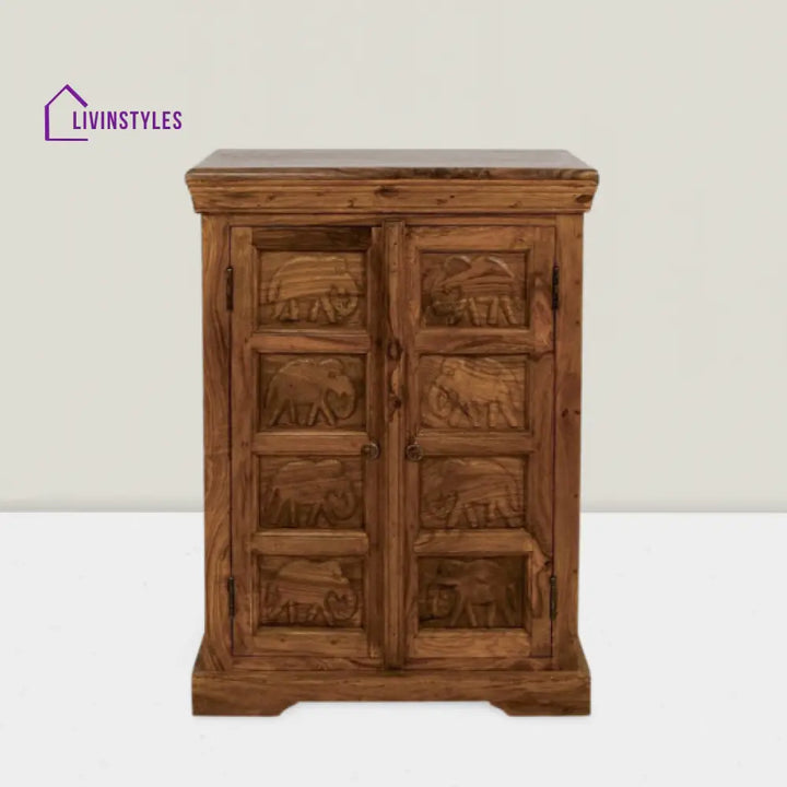 Raghav Gajraj Cabinet 60x35x90 CM | Book Storage (Honey Finish)