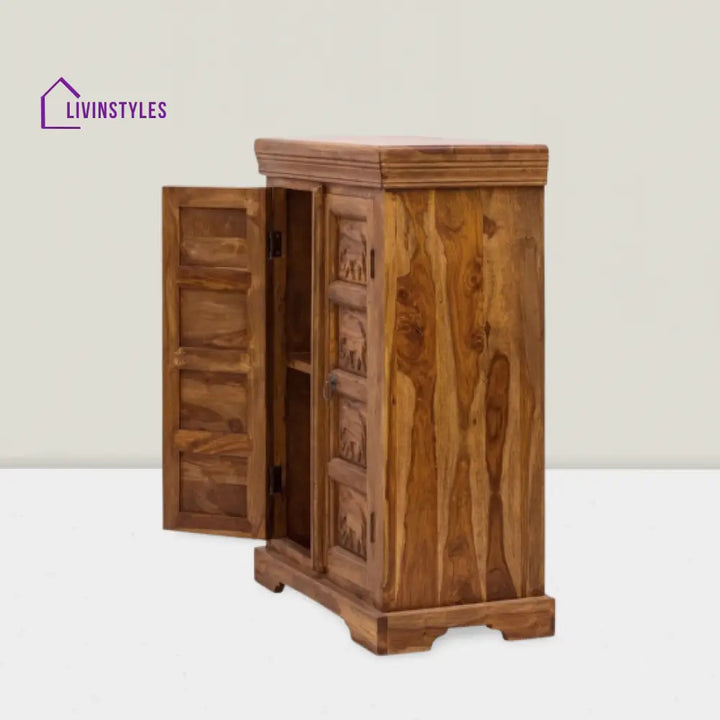 Raghav Gajraj Cabinet 60x35x90 CM | Book Storage (Honey Finish)