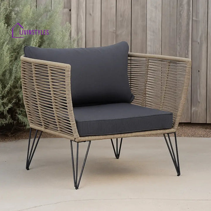 Rahma Outdoor Rope 1 Piece Patio Single Seater Sofa - Sofa Set