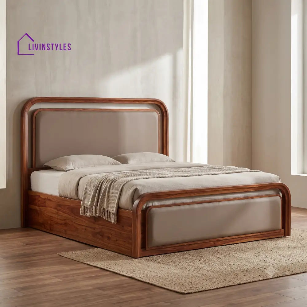 Rahul King Size Sheesham Wood Hydraulic Storage Bed
