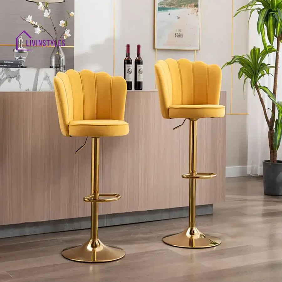 Rahul Yellow Color Avidan Bar Stool Set Of-1