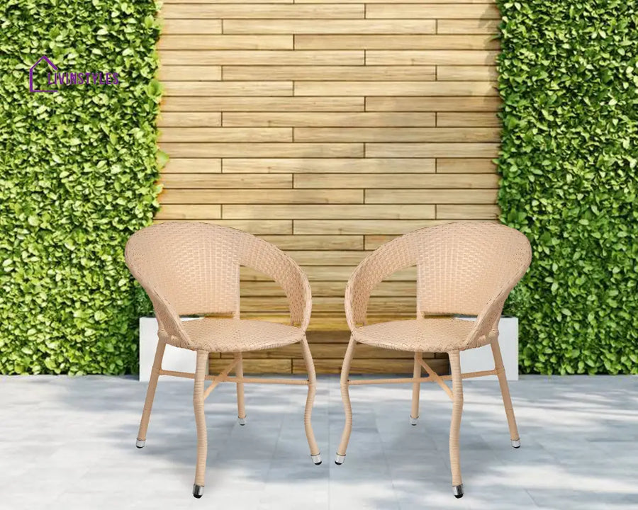 Raima Outdoor Patio Seating Set 2 Chairs Set (Cream) - Coffee Table Sets