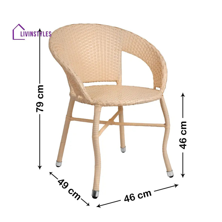 Raima Outdoor Patio Seating Set 2 Chairs Set (Cream) - Coffee Table Sets