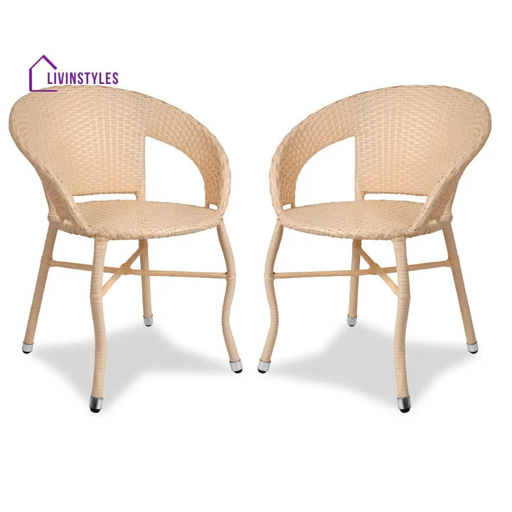 Raima Outdoor Patio Seating Set 2 Chairs Set (Cream) - Coffee Table Sets