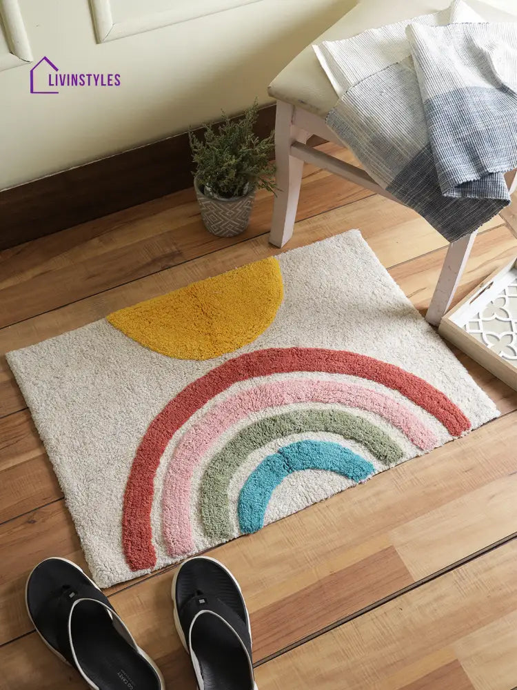 Rainbow Bath Mat Tufted Rug Cotton Mats