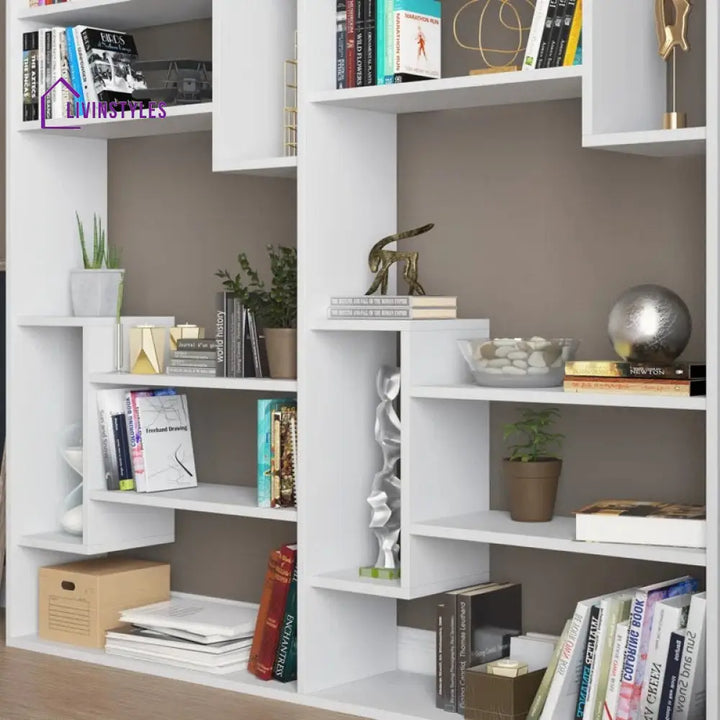 Raisa Engineered Wood Bookshelves | Bookshelf for Living Room | Bedroom | Drawing Room | Study Room
