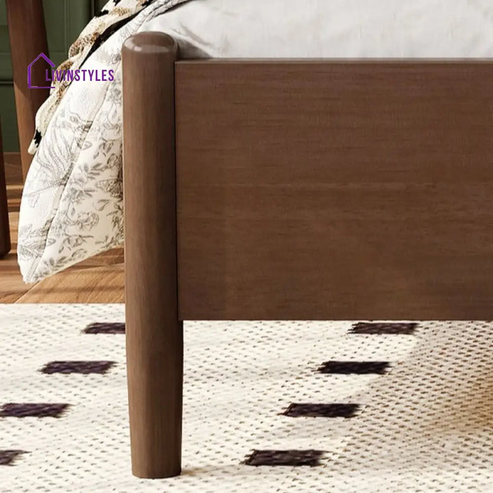 Raisa Solid Walnut Wood Bed for Luxury Homes