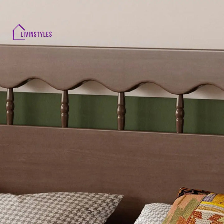Raisa Solid Walnut Wood Bed for Luxury Homes