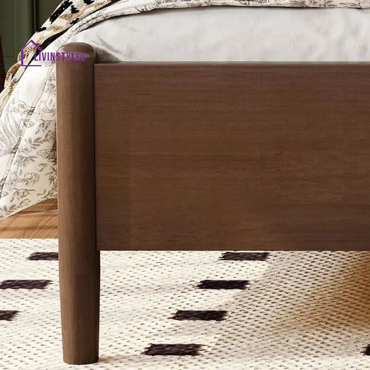 Raisa Solid Walnut Wood Bed for Luxury Homes