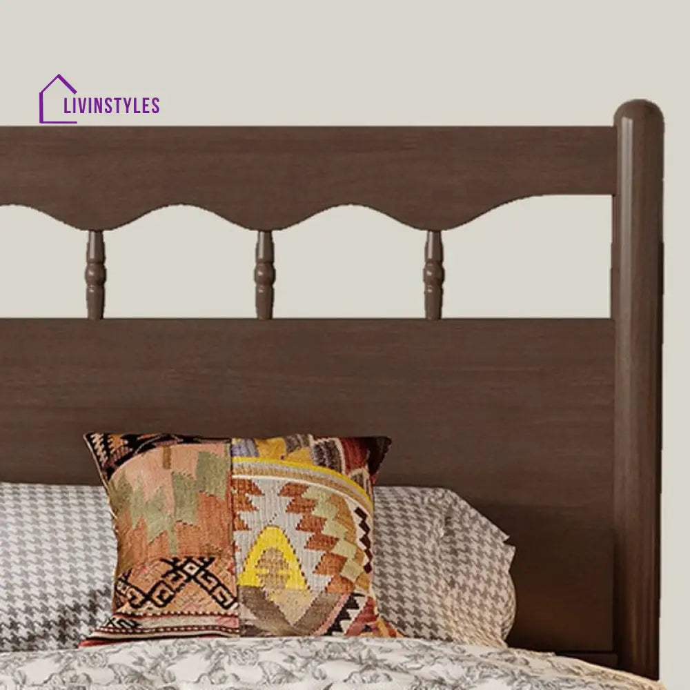 Raisa Solid Walnut Wood Bed for Luxury Homes