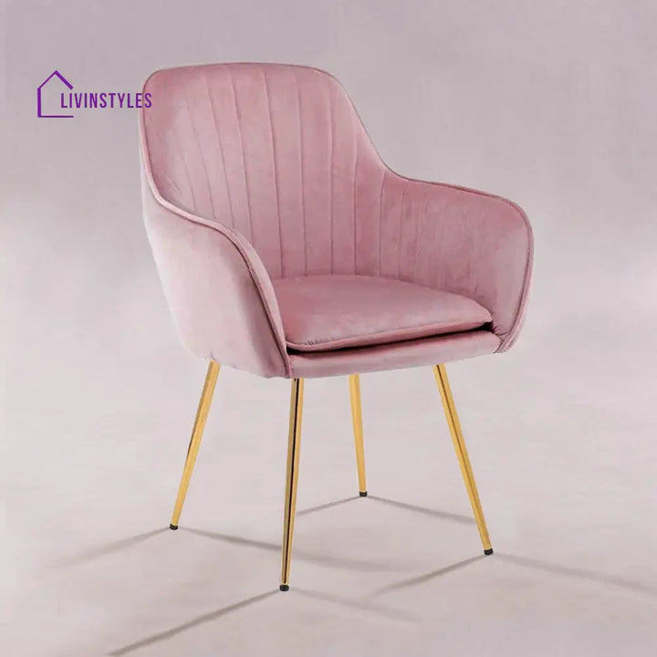 Raisa Velvet Sleek Lounge Chair Pink Furniture