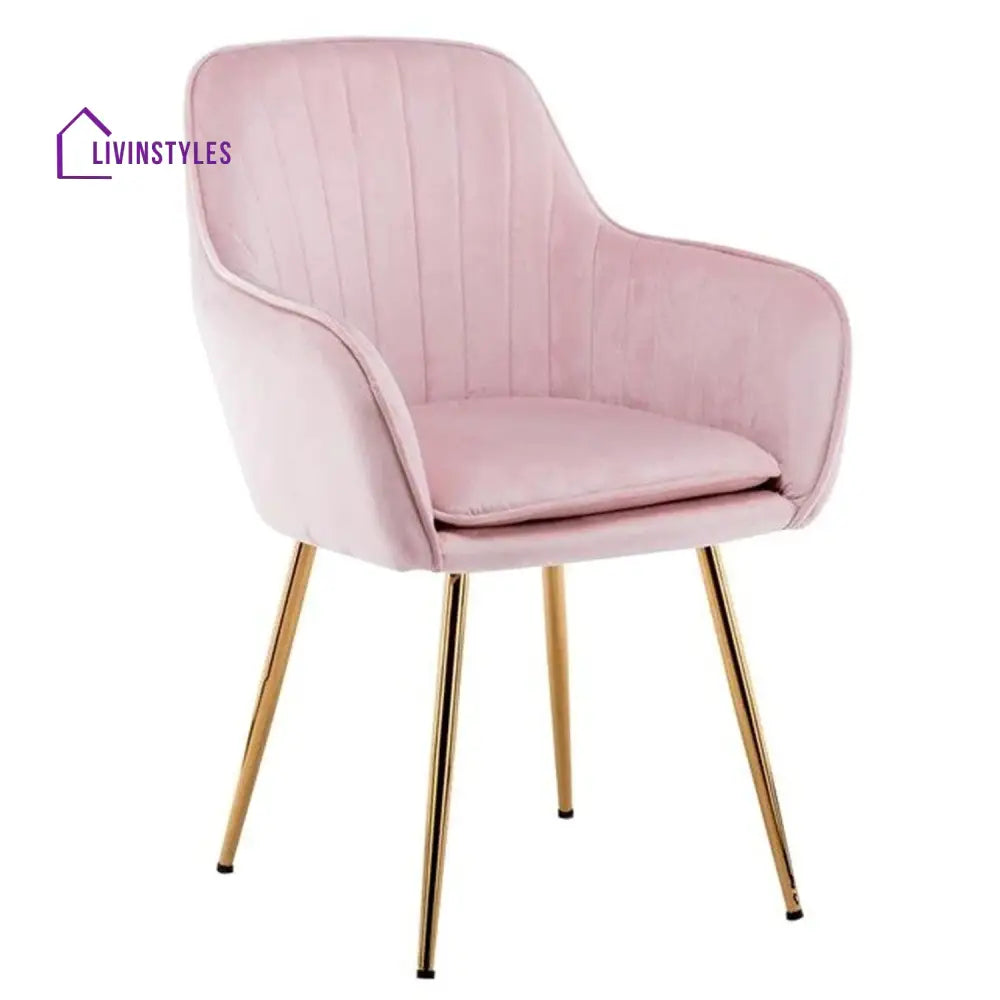 Raisa Velvet Sleek Lounge Chair Pink Furniture