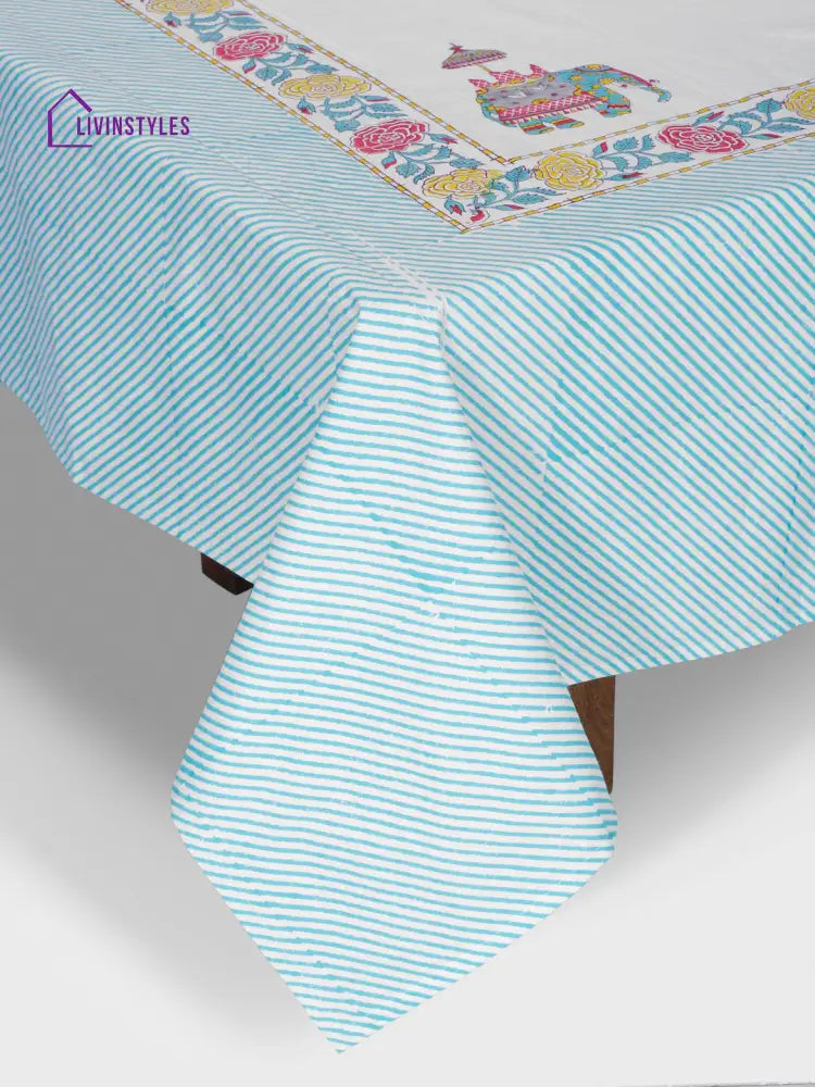 Rajasthan Decor 240 Tc Percale Cotton Hand Block King Bedsheet With 2 Pillow Covers Bed Sheet