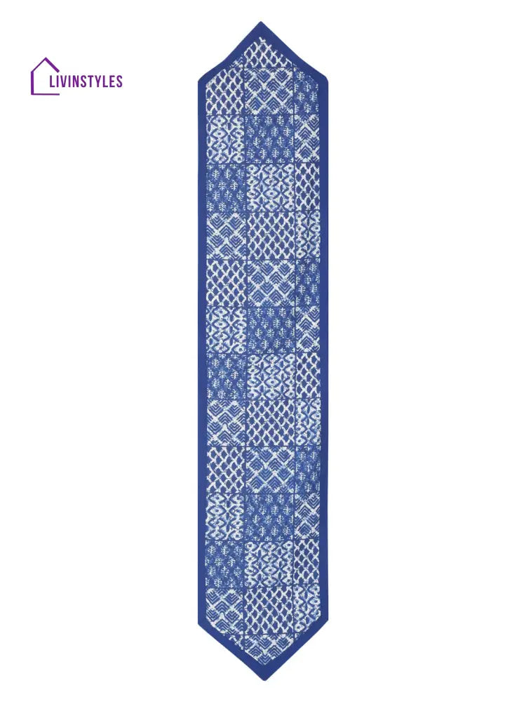 Rajasthan Décor Blue Coloured Floral Cotton Table Cover
