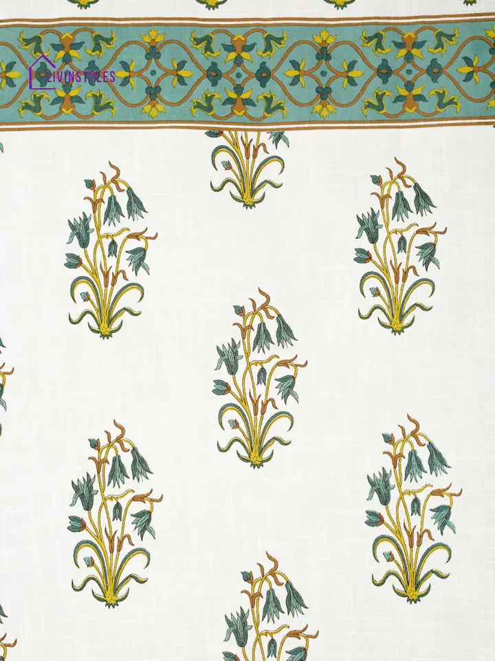 Rajasthan Decor Cotton Metallic Print Set Of 2 Window Curtain (47X62 Inch)