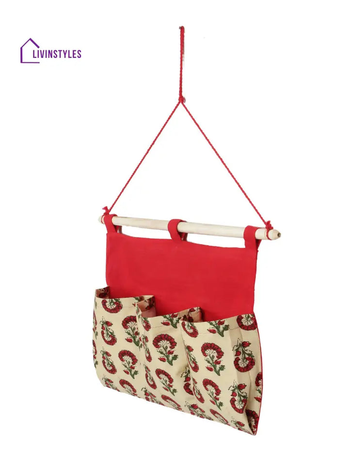 Rajasthan Décor Multipurpose 3 Pocket Wall Hanging Organizer I Space Saver