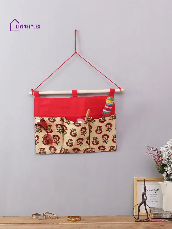 Rajasthan Décor Multipurpose 3 Pocket Wall Hanging Organizer I Space Saver